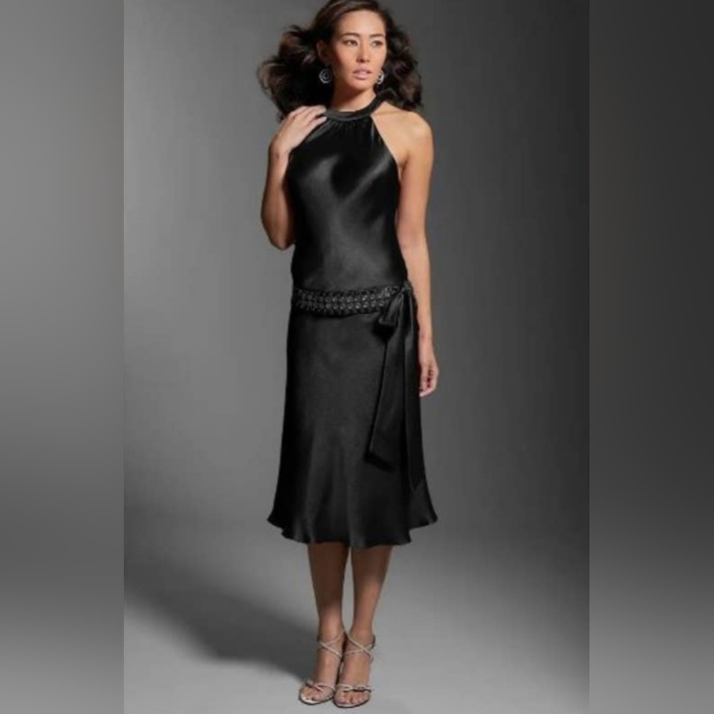 Anne Klein | Dresses | Anne Klein Silk Dress Embellished Black NWOT